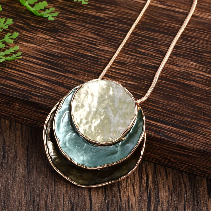 Boho nakitni set – uhani in ogrlica v retro večbarvnem slogu