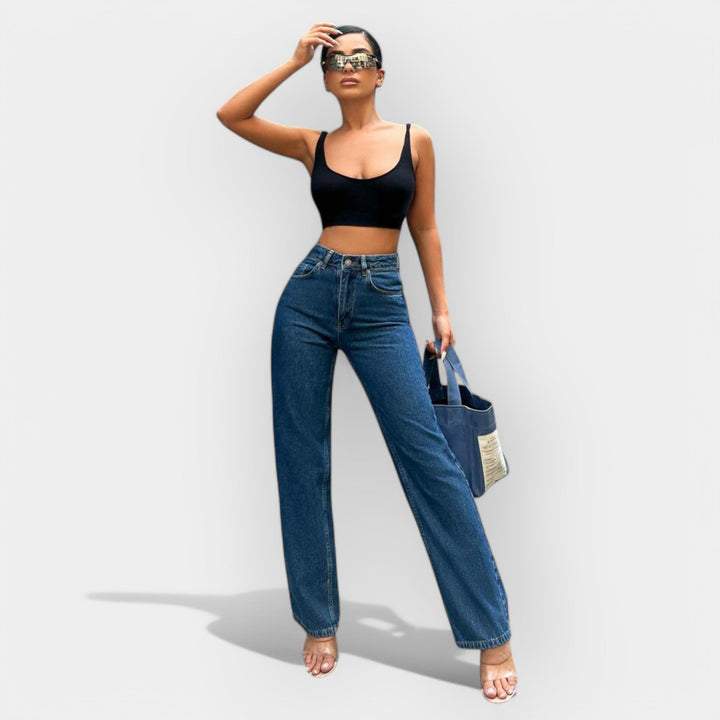 Visoki pas jeans s udobnim širokim krojem