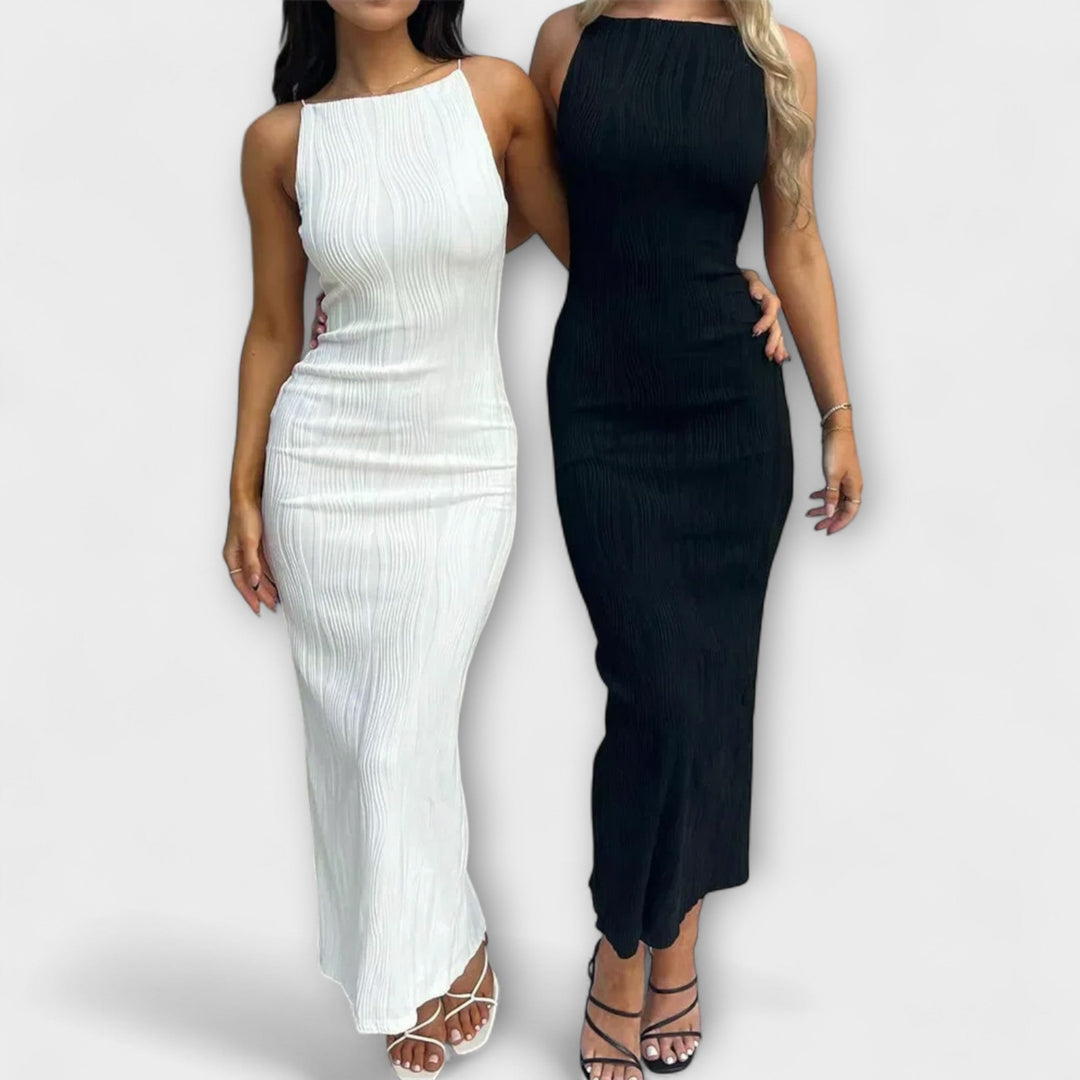 Elegantna dolga brezrokavnik obleka