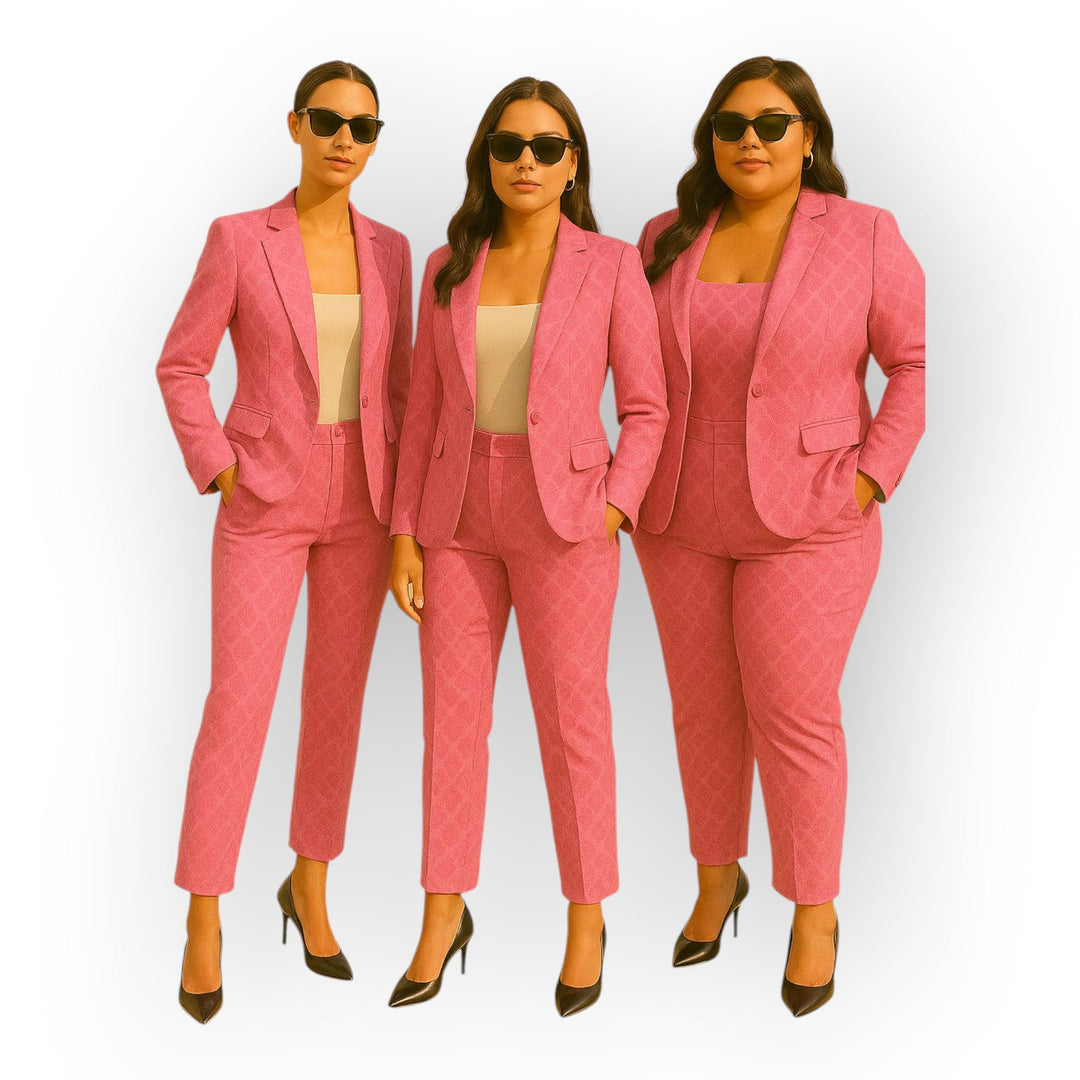 Elegantni komplet suknjiča in hlač z minimalističnim dizajnom