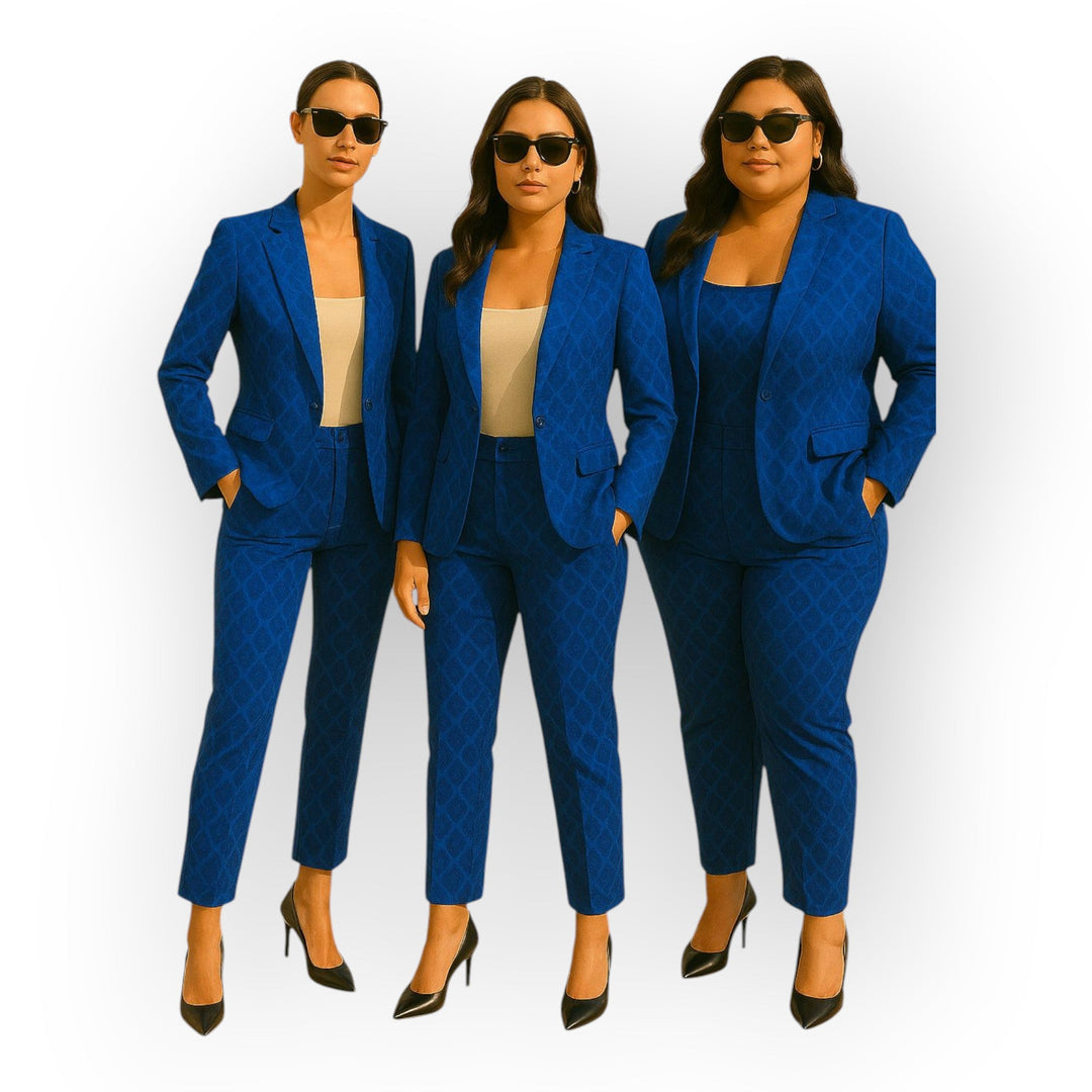 Elegantni komplet suknjiča in hlač z minimalističnim dizajnom