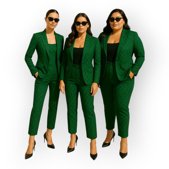 Elegantni komplet suknjiča in hlač z minimalističnim dizajnom