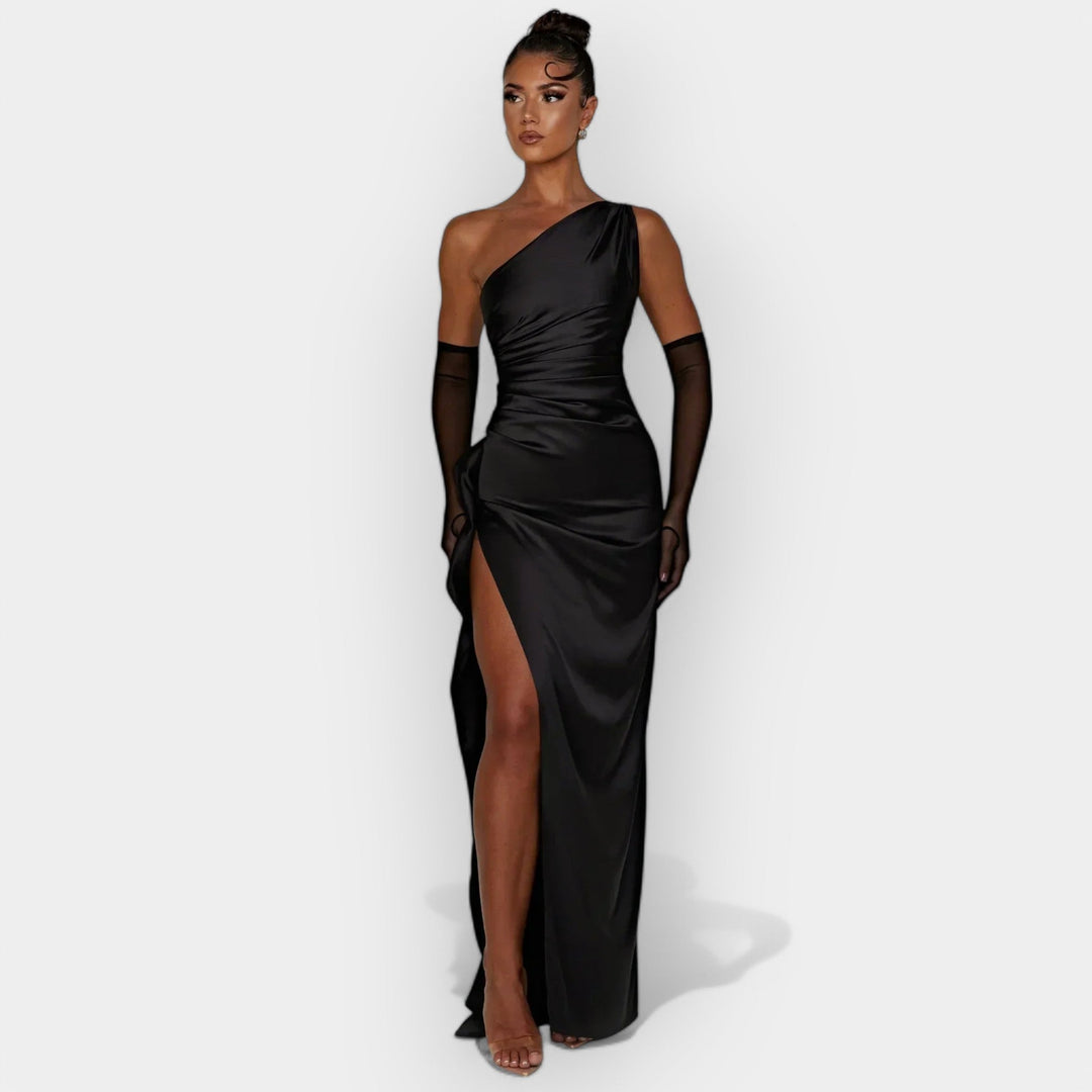 Satin Evening Gown for Aristocratic Dinners