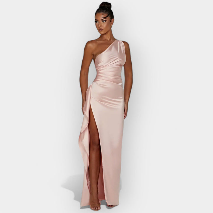 Satin Evening Gown for Aristocratic Dinners