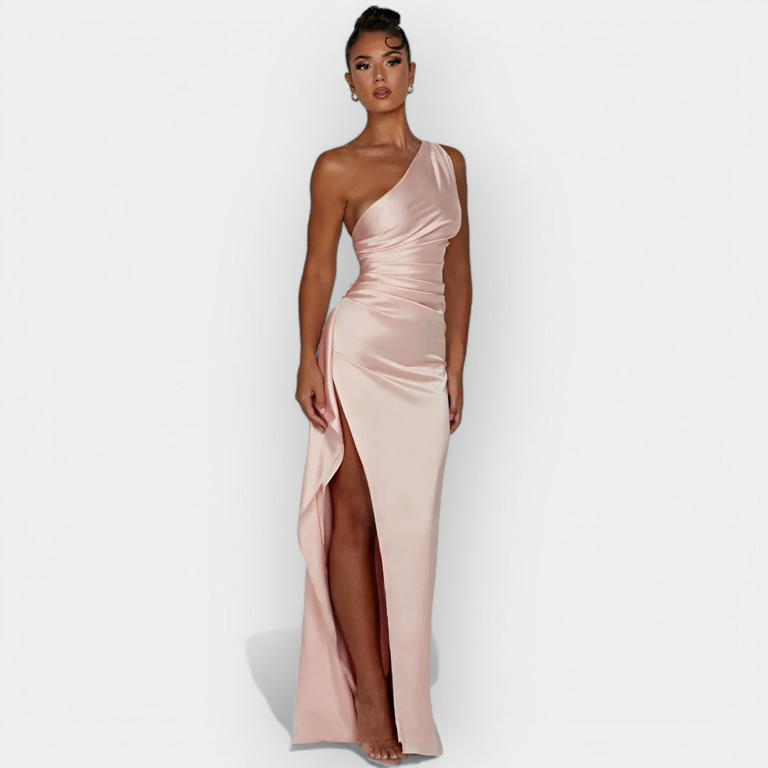 Satin Evening Gown for Aristocratic Dinners