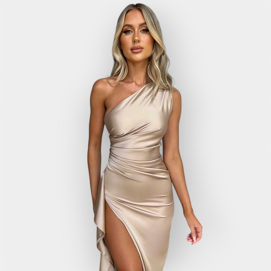 Satin Evening Gown for Aristocratic Dinners