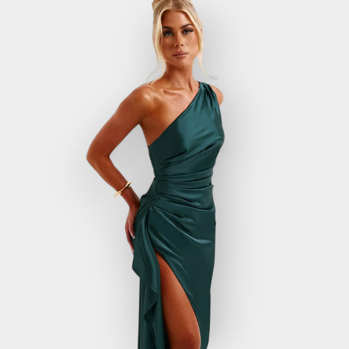 Satin Evening Gown for Aristocratic Dinners