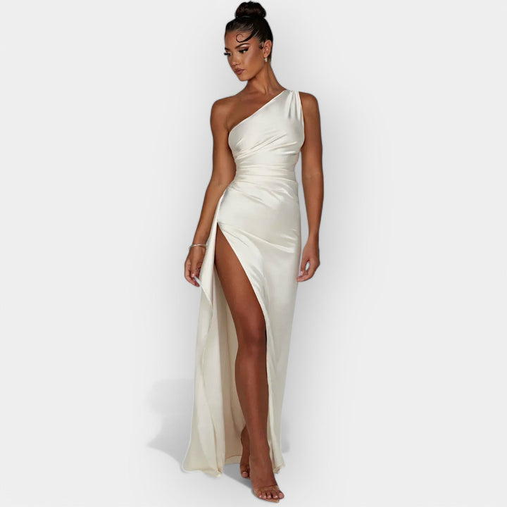 Satin Evening Gown for Aristocratic Dinners