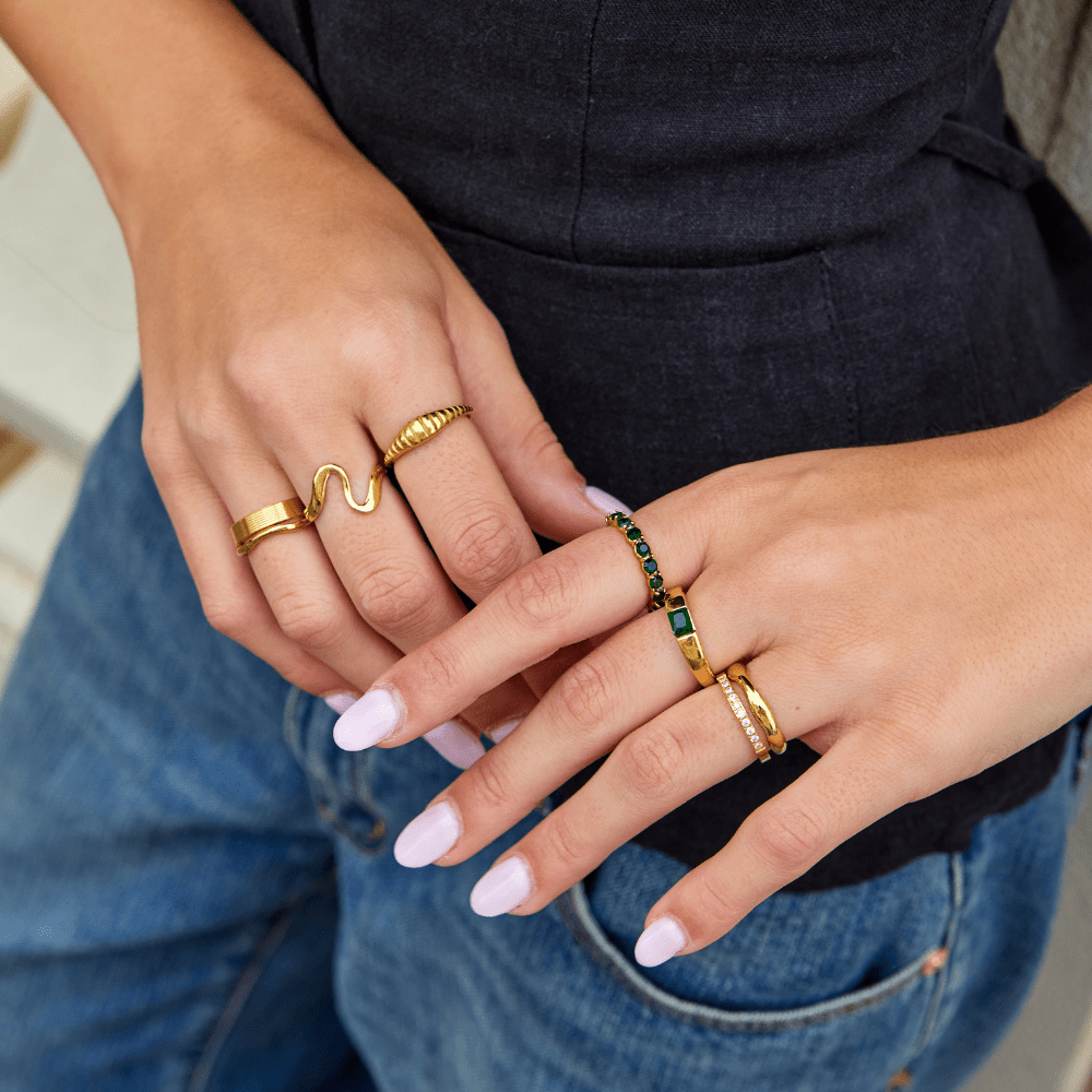 Smaraagdna lepota 18K kristalni prstan