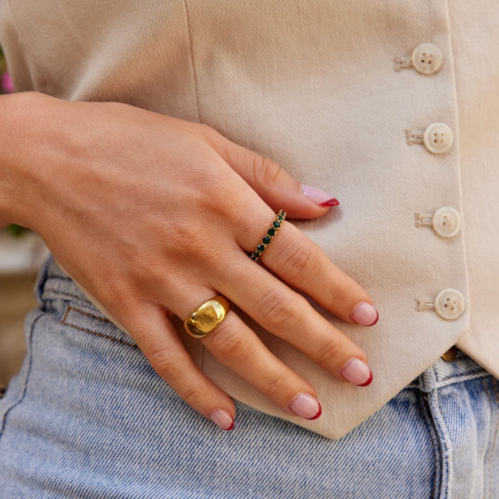 Smaraagdna lepota 18K kristalni prstan