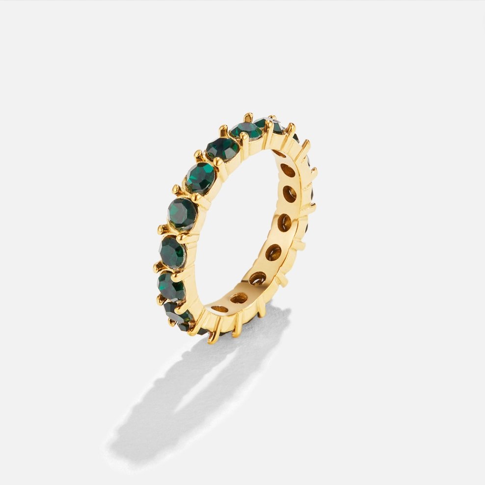 Smaraagdna lepota 18K kristalni prstan