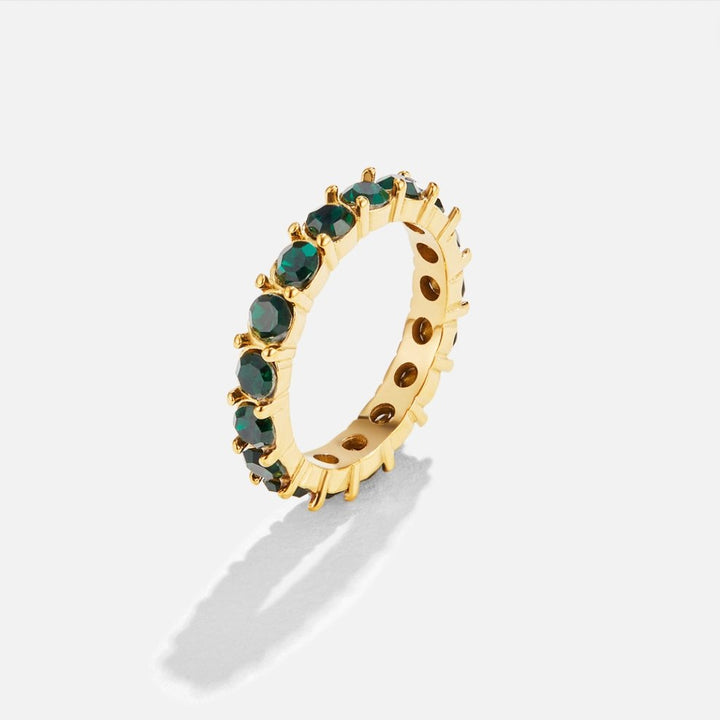 Smaraagdna lepota 18K kristalni prstan