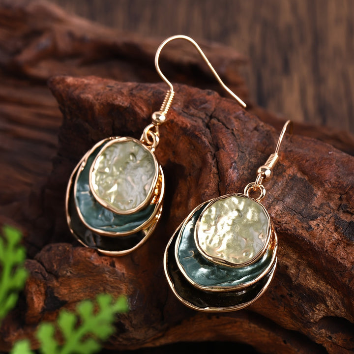 Boho nakitni set – uhani in ogrlica v retro večbarvnem slogu